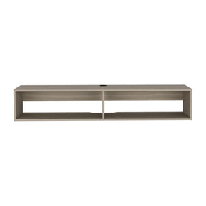 HomeRoots 59" Beige Floating TV Stand - Sleek Wall-Mounted Console with Storage, Cable Management, Versatile Design 569211