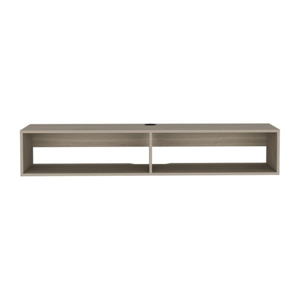 HomeRoots 59" Beige Floating TV Stand - Sleek Wall-Mounted Console with Storage, Cable Management, Versatile Design 569211