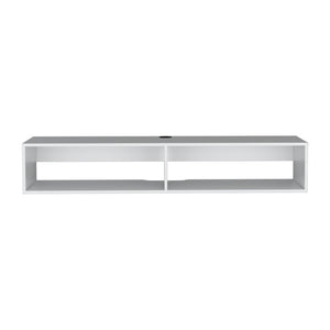 HomeRoots 59" White Floating TV Stand - Modern Wall-Mounted Storage for Minimalist Living Rooms & Offices 569212