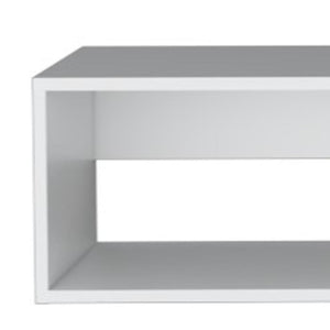 HomeRoots 59" White Floating TV Stand - Modern Wall-Mounted Storage for Minimalist Living Rooms & Offices 569212
