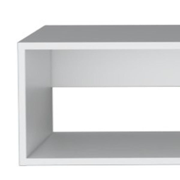 HomeRoots 59" White Floating TV Stand - Modern Wall-Mounted Storage for Minimalist Living Rooms & Offices 569212