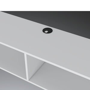 HomeRoots 59" White Floating TV Stand - Modern Wall-Mounted Storage for Minimalist Living Rooms & Offices 569212