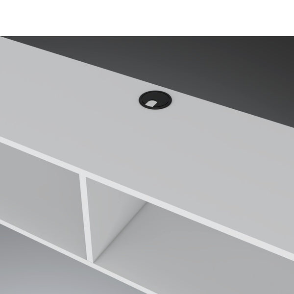 HomeRoots 59" White Floating TV Stand - Modern Wall-Mounted Storage for Minimalist Living Rooms & Offices 569212
