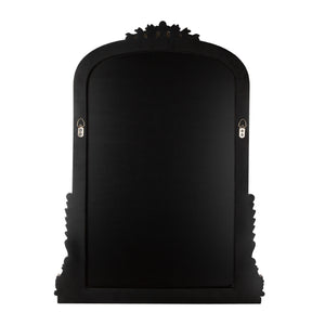 Homeroots 32" White Arch Baroque Framed Accent Mirror  Mirror 569261