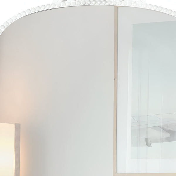 Homeroots 32" White Arch Baroque Framed Accent Mirror  Mirror 569261