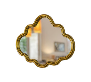 Homeroots 30" Gold Scalloped Metal Framed Accent Mirror  Mirror 569262