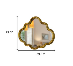 Homeroots 30" Gold Scalloped Metal Framed Accent Mirror  Mirror 569262