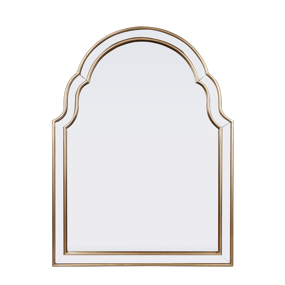 Homeroots 24" Gold Arch Metal Framed Accent Mirror  Mirror 569263