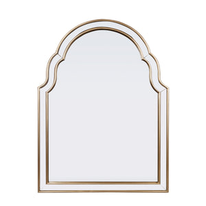 Homeroots 24" Gold Arch Metal Framed Accent Mirror  Mirror 569263