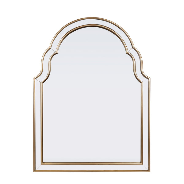 Homeroots 24" Gold Arch Metal Framed Accent Mirror  Mirror 569263