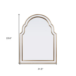 Homeroots 24" Gold Arch Metal Framed Accent Mirror  Mirror 569263