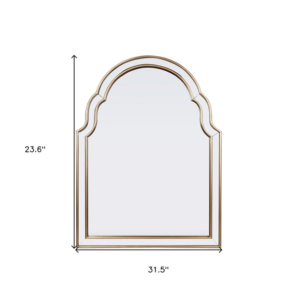 Homeroots 24" Gold Arch Metal Framed Accent Mirror  Mirror 569263