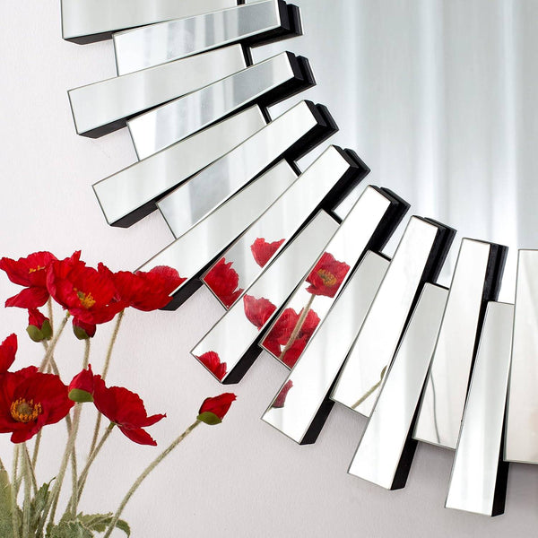 Homeroots 32" Silver Sunburst Unframed Accent Mirror  Mirror 569264