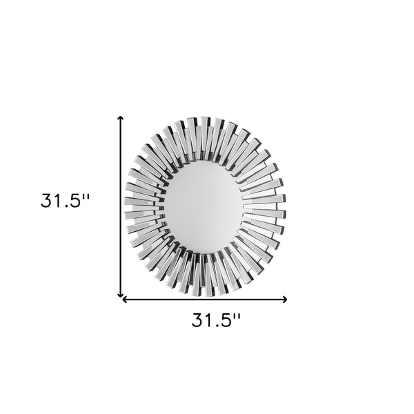 Homeroots 32" Silver Sunburst Unframed Accent Mirror  Mirror 569264