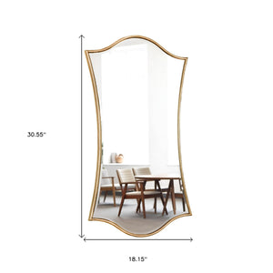 Homeroots 31" Gold Scalloped Metal Framed Accent Mirror  Mirror 569265