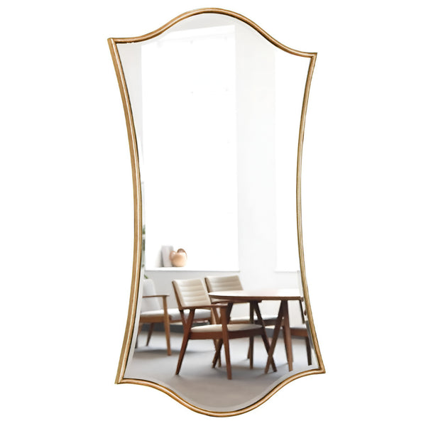 Homeroots 31" Gold Scalloped Metal Framed Accent Mirror  Mirror 569265