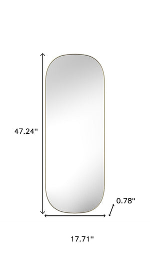 HomeRoots 47" Gold Oval Framed Full Length Mirror - Elegant Design for Bedrooms, Entryways & Dressing Areas 569266