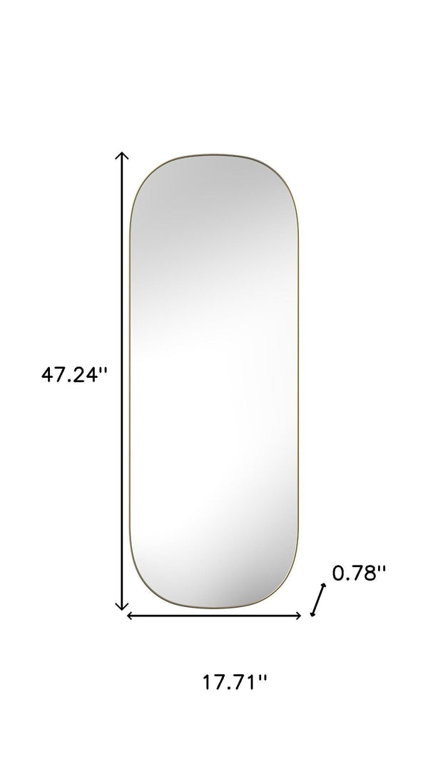 HomeRoots 47" Gold Oval Framed Full Length Mirror - Elegant Design for Bedrooms, Entryways & Dressing Areas 569266