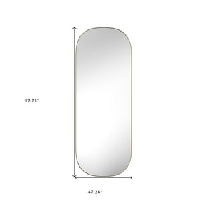 Homeroots 47" Gold Oval Framed Full Length Hanging Mirror  Mirror 569266