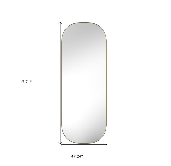 Homeroots 47" Gold Oval Framed Full Length Hanging Mirror  Mirror 569266