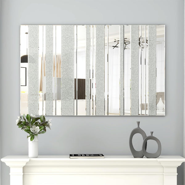 Homeroots 30" Clear And Silver Unframed Venetian Accent Mirror With Faux Crystal  Mirror 569268