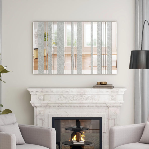 Homeroots 30" Clear And Silver Unframed Venetian Accent Mirror With Faux Crystal  Mirror 569268