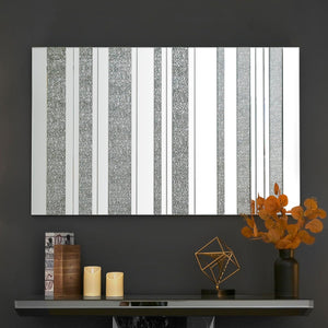 Homeroots 30" Clear And Silver Unframed Venetian Accent Mirror With Faux Crystal  Mirror 569268