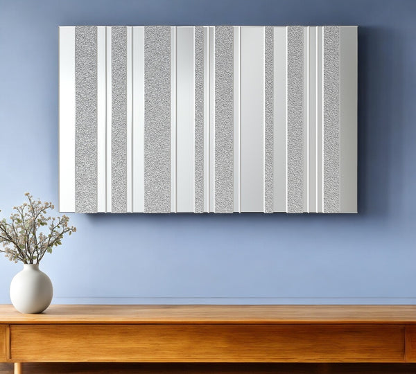 Homeroots 30" Clear And Silver Unframed Venetian Accent Mirror With Faux Crystal  Mirror 569268