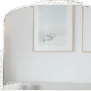 Homeroots 35" White Arch Framed Accent Mirror  Mirror 569269