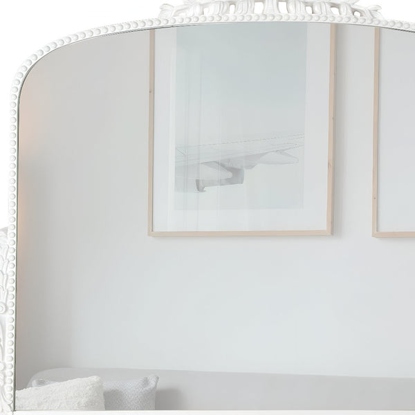 Homeroots 35" White Arch Framed Accent Mirror  Mirror 569269