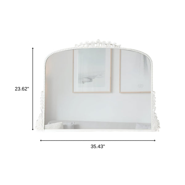 Homeroots 35" White Arch Framed Accent Mirror  Mirror 569269