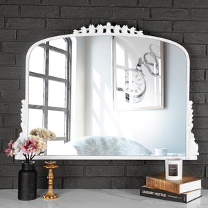 Homeroots 35" White Arch Framed Accent Mirror  Mirror 569269