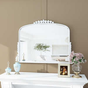 Homeroots 35" White Arch Framed Accent Mirror  Mirror 569269