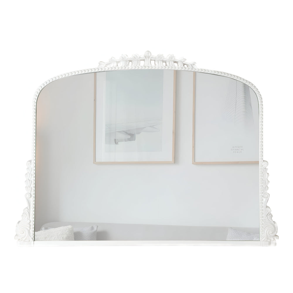 Homeroots 35" White Arch Framed Accent Mirror  Mirror 569269