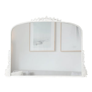 Homeroots 35" White Arch Framed Accent Mirror  Mirror 569269