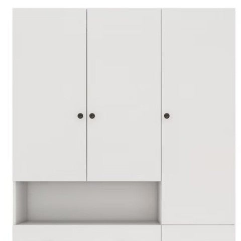 Homeroots 74" White Four Door Three Drawer Combo Dresser – Stylish Storage Solution For Any Home Decor!  Manufactured Wood 569280