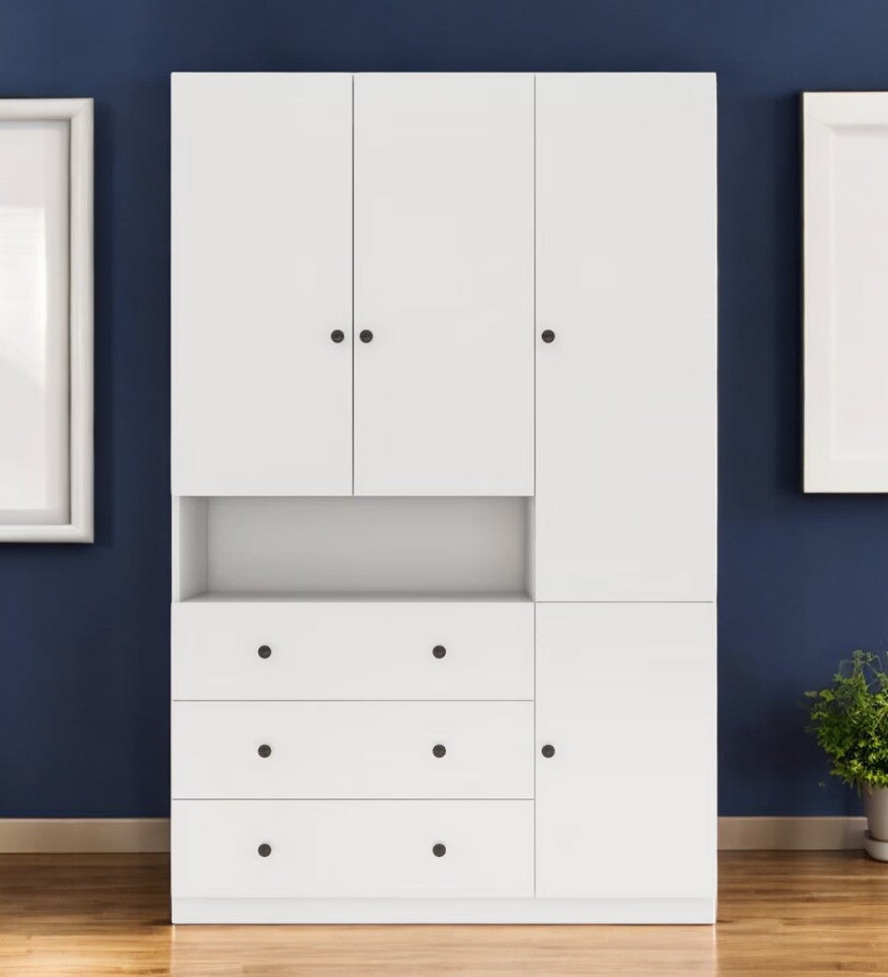 Homeroots 74" White Four Door Three Drawer Combo Dresser – Stylish Storage Solution For Any Home Decor!  Manufactured Wood 569280