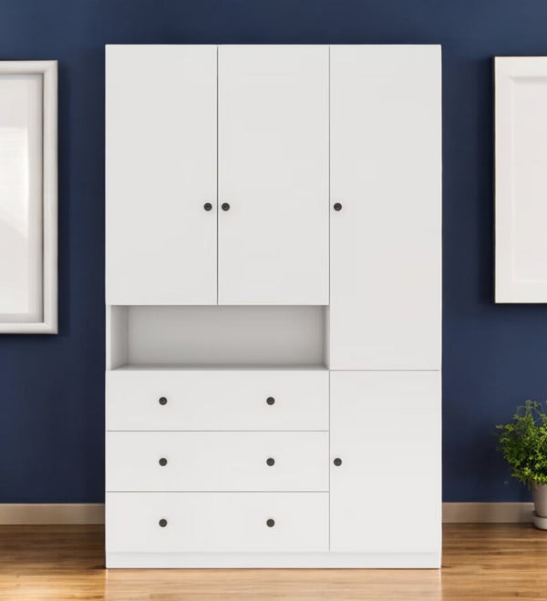 Homeroots 74" White Four Door Three Drawer Combo Dresser – Stylish Storage Solution For Any Home Decor!  Manufactured Wood 569280