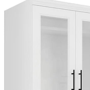 HomeRoots 71" Clear and White Modern Combo Dresser with 2 Doors & 2 Drawers for Stylish Bedroom Storage Solution 569281