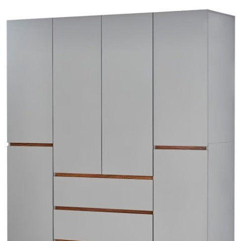 Homeroots 75" Gray Six Door Three Drawer Combo Dresser – Stylish Storage Solution For Any Bedroom Decor!  Manufactured Wood 569283