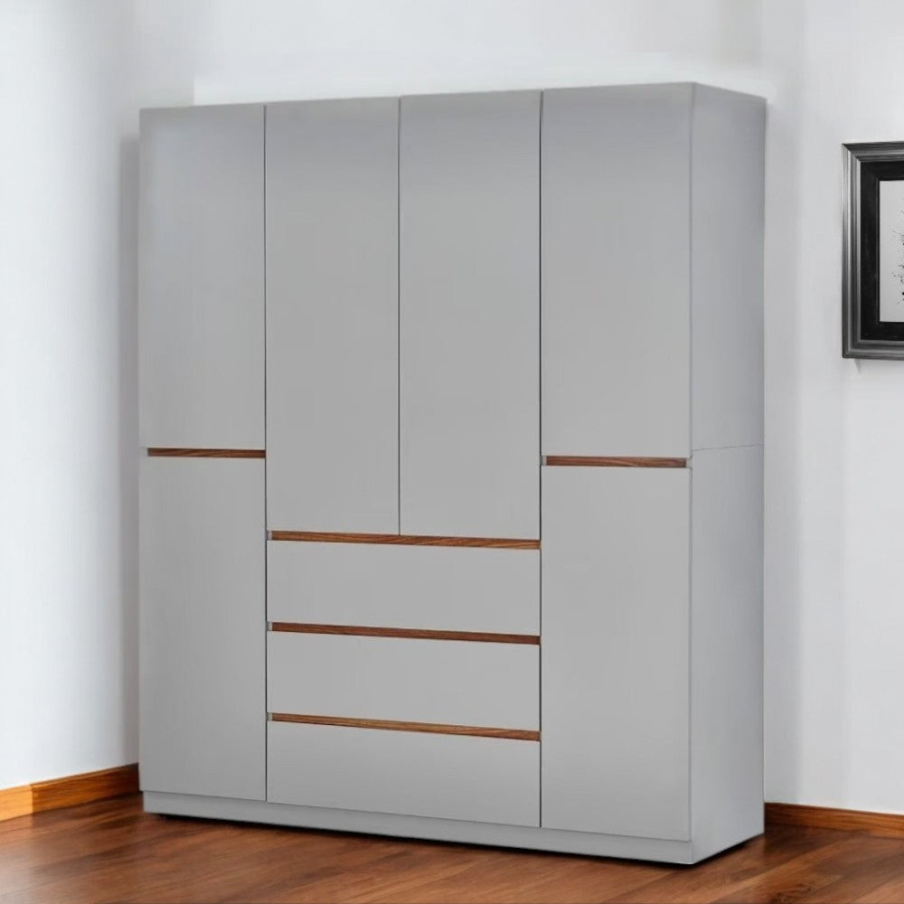 Homeroots 75" Gray Six Door Three Drawer Combo Dresser – Stylish Storage Solution For Any Bedroom Decor!  Manufactured Wood 569283