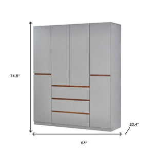 Homeroots 75" Gray Six Door Three Drawer Combo Dresser – Stylish Storage Solution For Any Bedroom Decor!  Manufactured Wood 569283