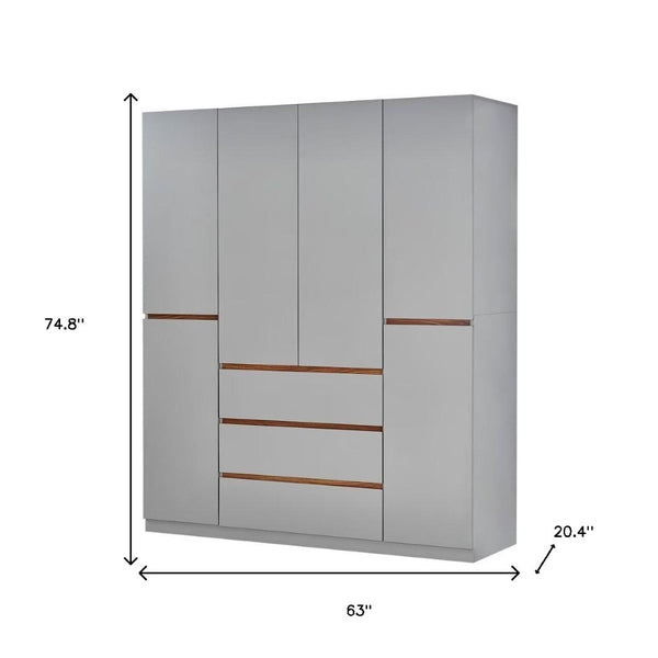 Homeroots 75" Gray Six Door Three Drawer Combo Dresser – Stylish Storage Solution For Any Bedroom Decor!  Manufactured Wood 569283