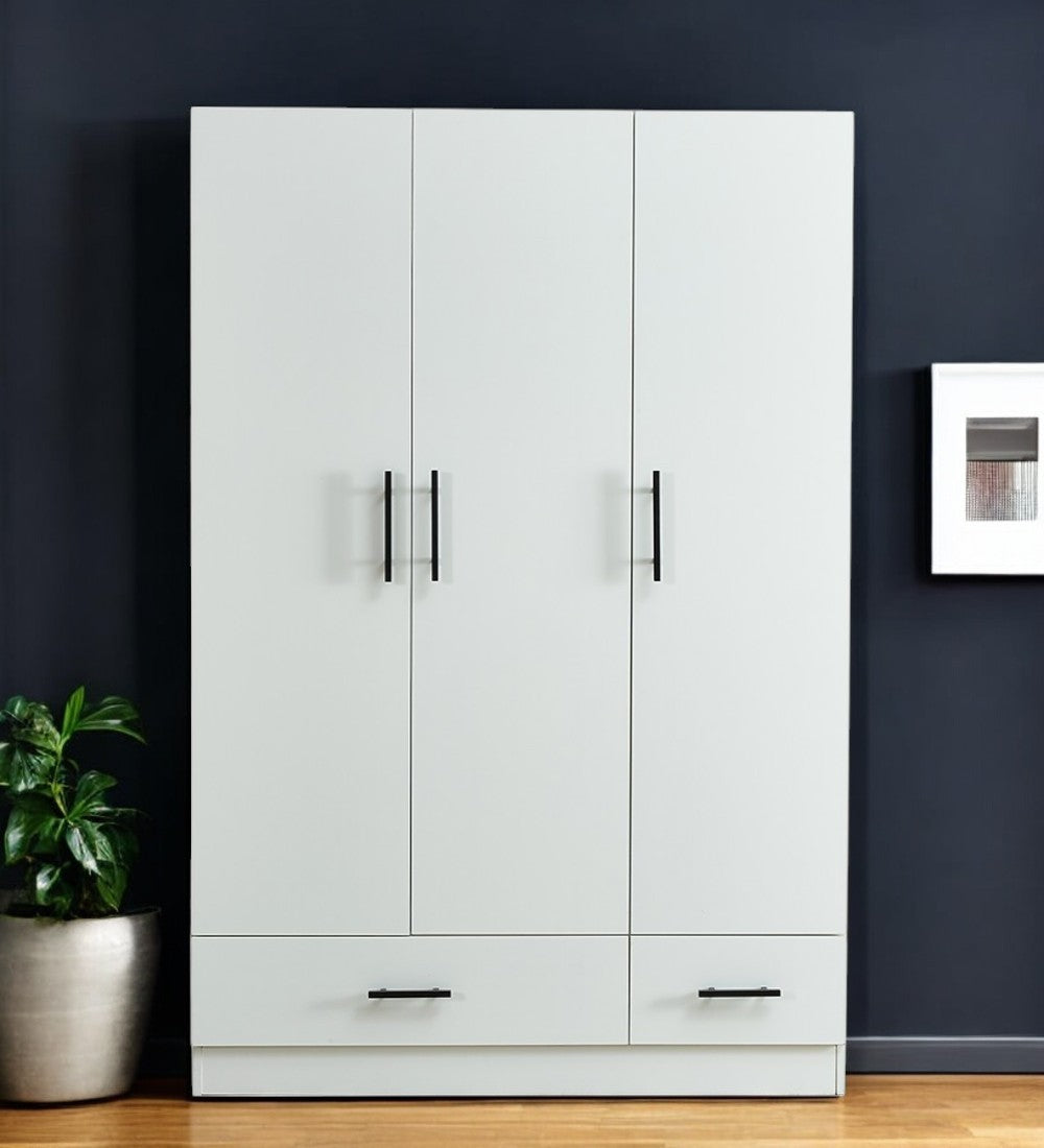 Homeroots 71" White Three Door Two Drawer Combo Dresser - Stylish Storage Solution For Any Bedroom Decor!  Manufactured Wood 569284