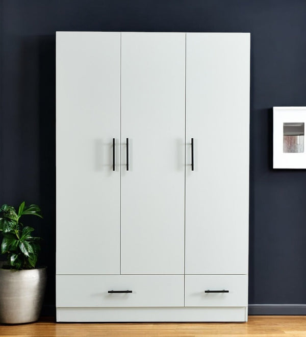 Homeroots 71" White Three Door Two Drawer Combo Dresser - Stylish Storage Solution For Any Bedroom Decor!  Manufactured Wood 569284