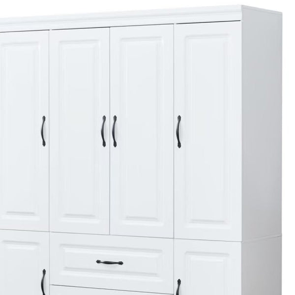 Homeroots 72" White Six Door Two Drawer Combo Dresser – Stylish Storage Solution For Your Bedroom Décor  Manufactured Wood 569285