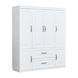 Homeroots 72" White Six Door Two Drawer Combo Dresser – Stylish Storage Solution For Your Bedroom Décor  Manufactured Wood 569285