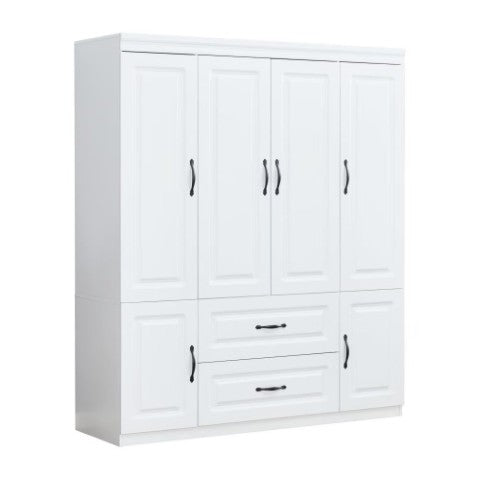 Homeroots 72" White Six Door Two Drawer Combo Dresser – Stylish Storage Solution For Your Bedroom Décor  Manufactured Wood 569285