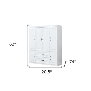 Homeroots 72" White Six Door Two Drawer Combo Dresser – Stylish Storage Solution For Your Bedroom Décor  Manufactured Wood 569285