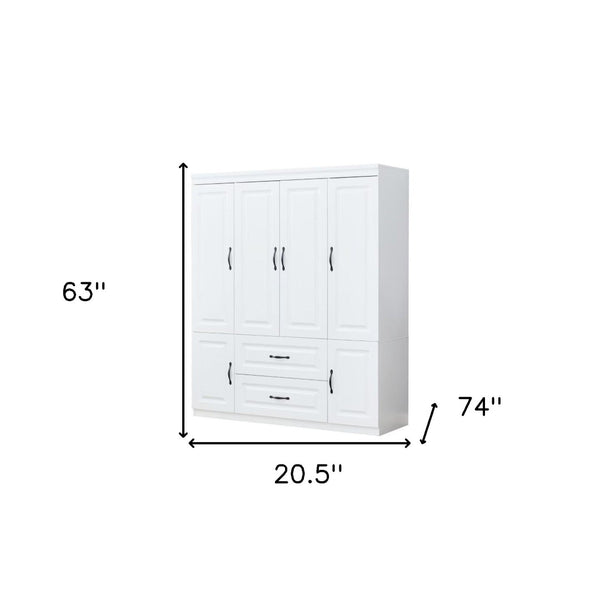 Homeroots 72" White Six Door Two Drawer Combo Dresser – Stylish Storage Solution For Your Bedroom Décor  Manufactured Wood 569285